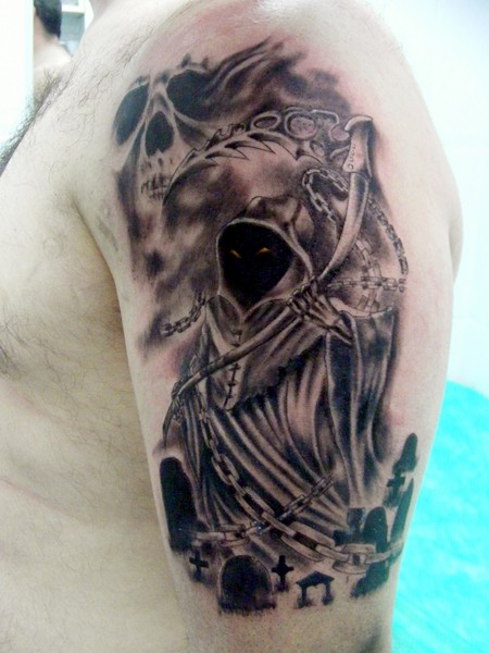 Tattoo x Tattoo | Acme-tattoo-tatuaje-muerte-calavera-guadaña-cadena ...