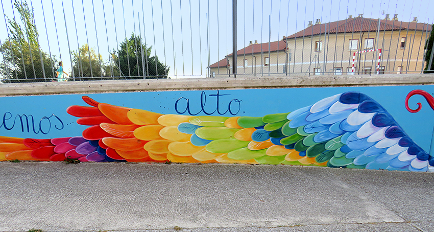 Mural sobre igualdad en Oteiza, Navarra