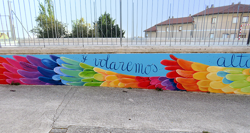 Mural sobre igualdad en Oteiza, Navarra