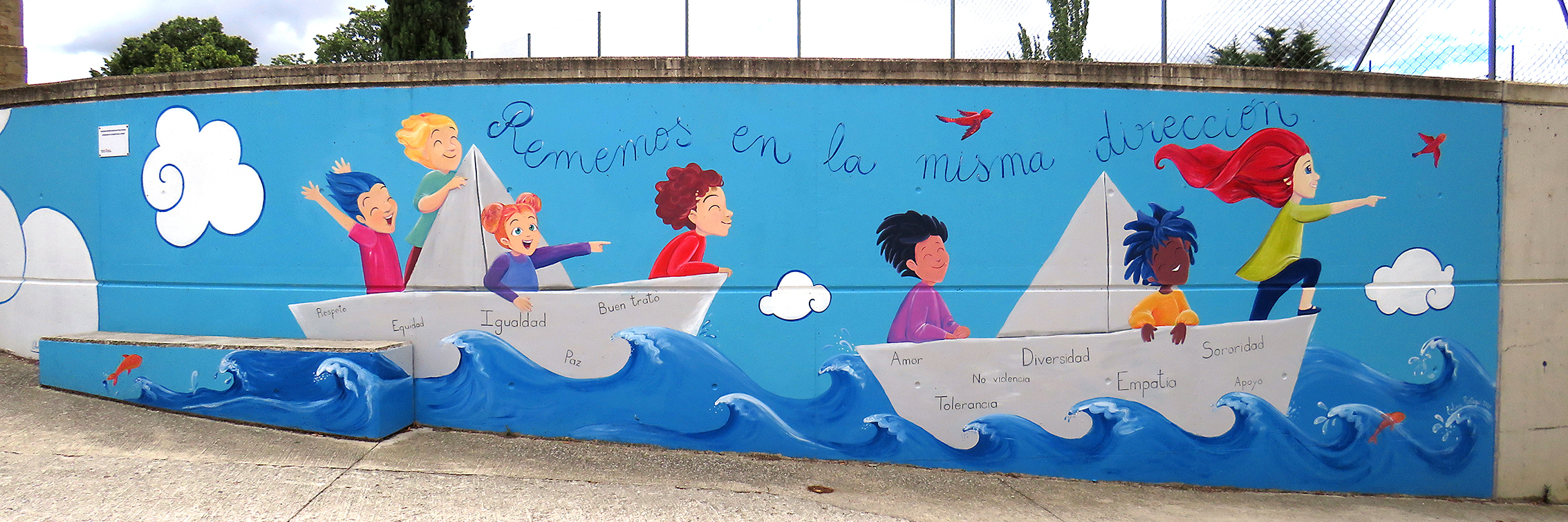 Mural sobre igualdad en Oteiza, Navarra (Segunda parte)